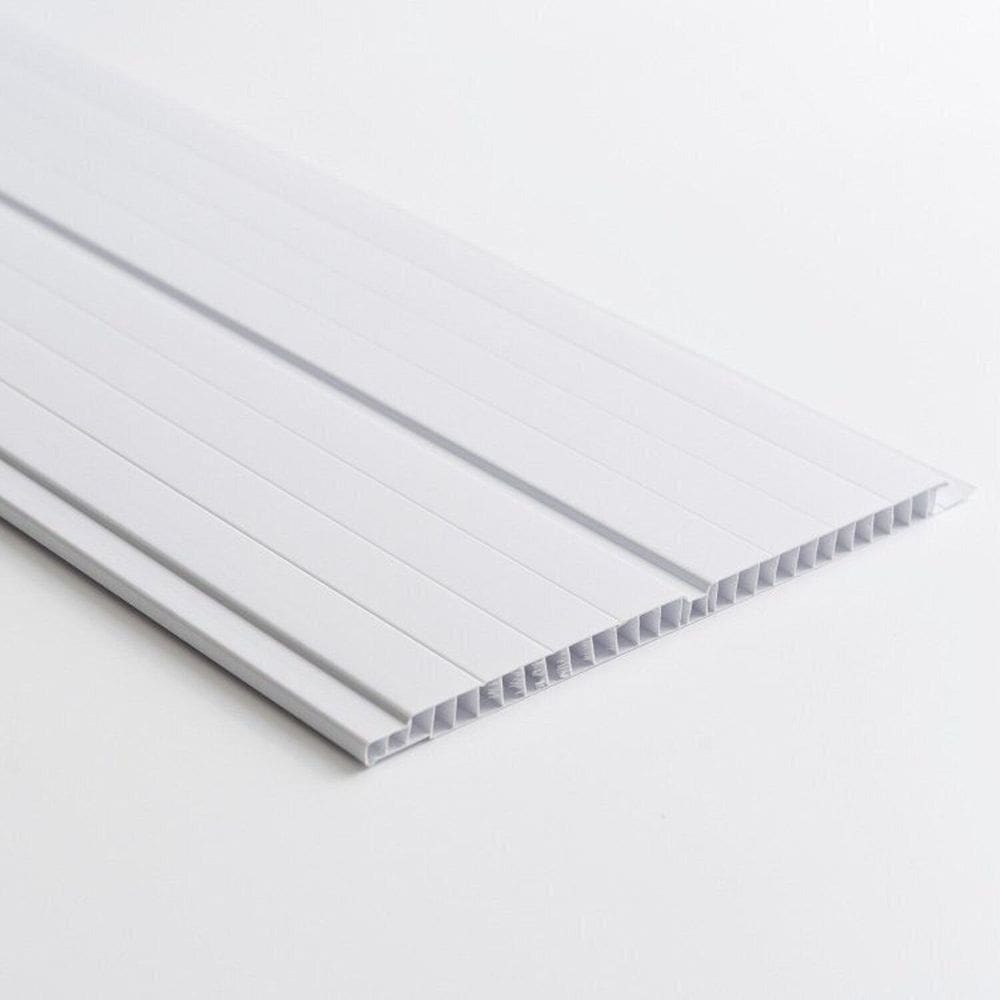 Kit com 72m² de Forro de Pvc Duplo Frisado 8mm X 20cm X 3m Belplast Branco Gelo