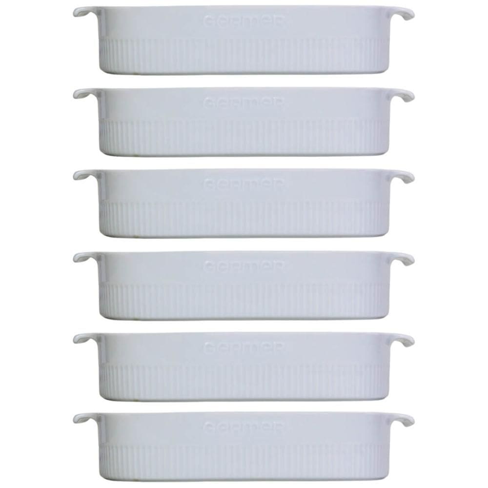 6 Travessas Porcelana Branca 2,5L 30x21cm Germer Restaurantes Buffets Assar e Servir