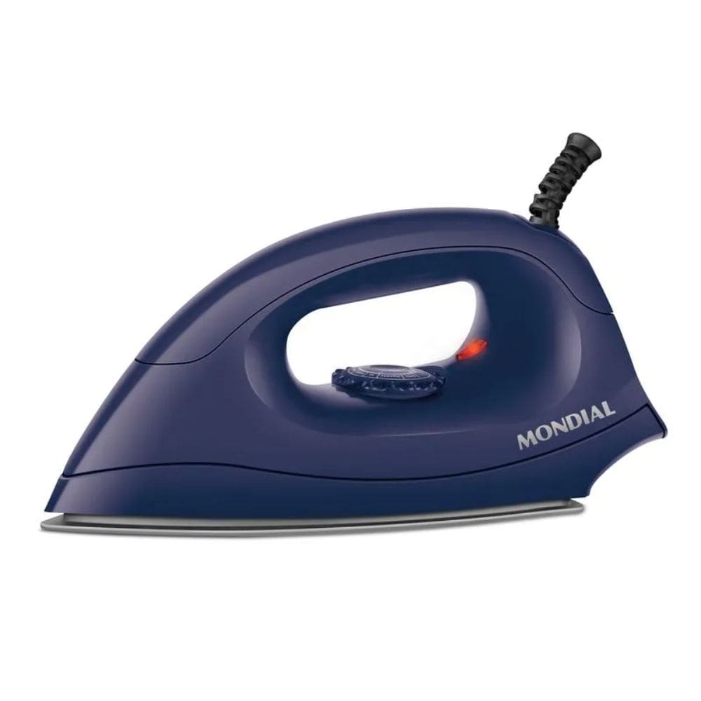 Ferro de Passar Roupa a Seco Mondial Base de Alumínio Polido 220V - FSN-55-BL