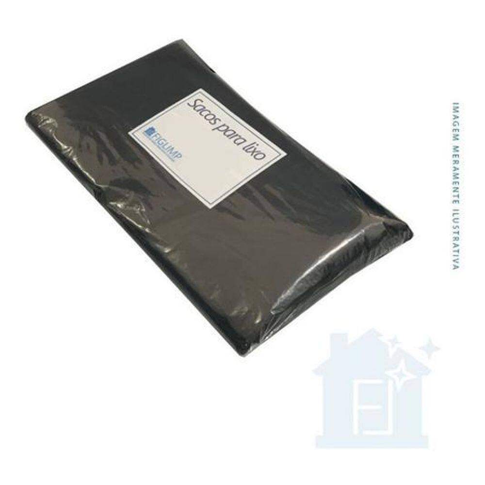 Saco De Lixo 60L Preto Resistente - 100 Unidades