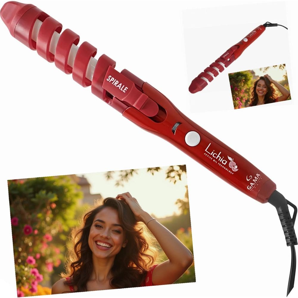 Modelador Cachos Spirale Lichia 19mm 180°C Ceramic Ion Óleo Essencial 25W Vermelho