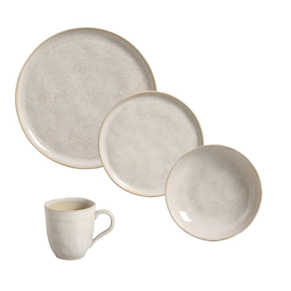 Aparelho de Jantar com 16 Peças Stoneware Bio Latte - Porto Brasil