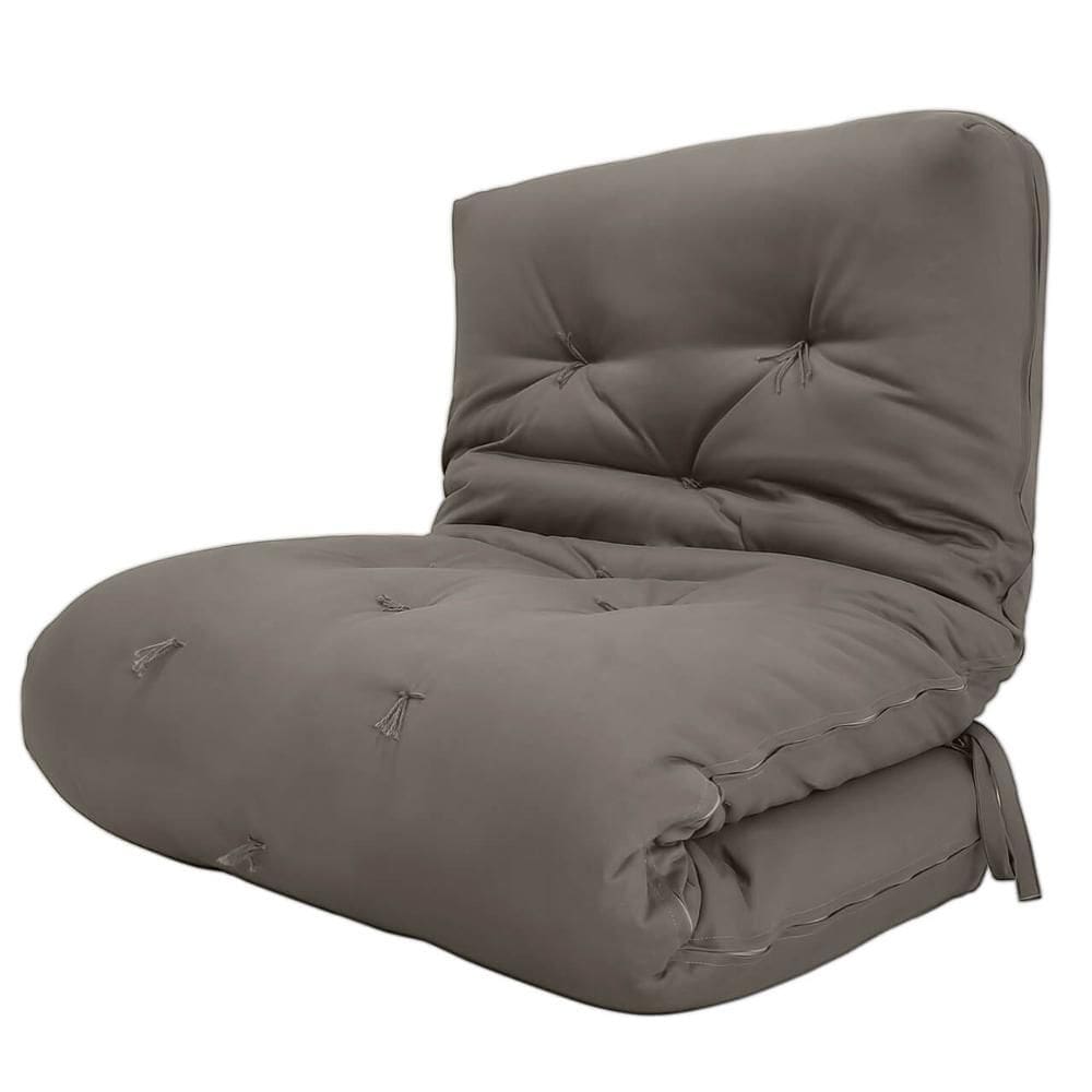 Futon Solteiro Oriental D28 Dobrável Cinza