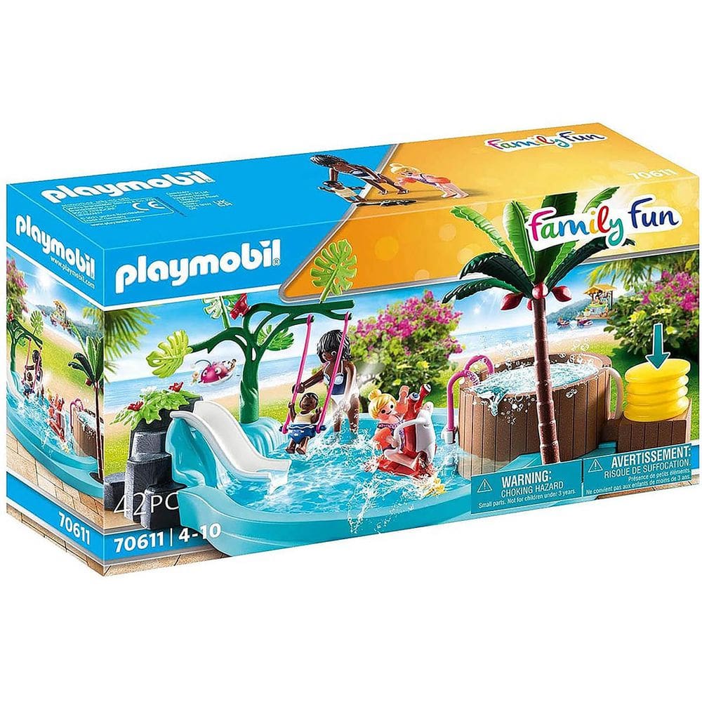 Playmobil - Piscina Infantil Com Toboágua - Family Fun - 70611