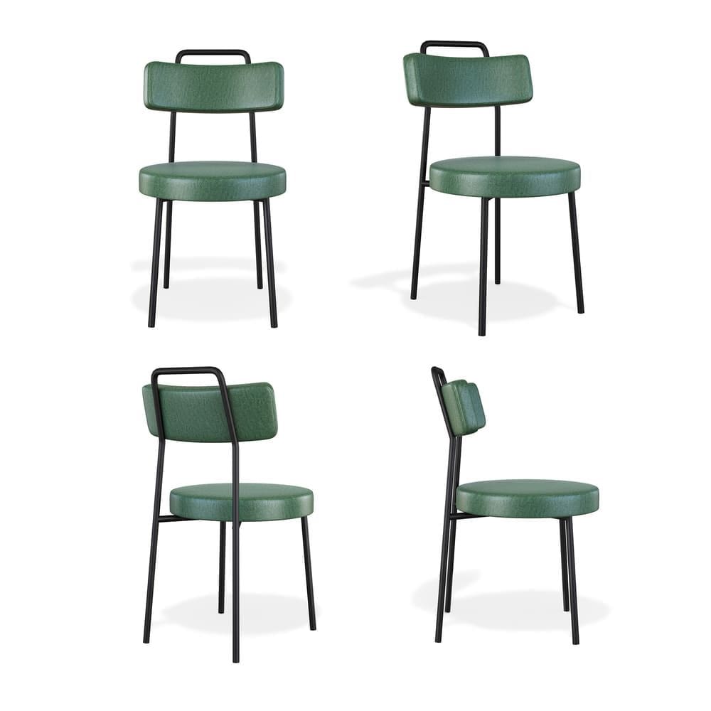 Kit 4 Cadeiras Ster FixaCourino Verde Recepção - Vallisa Decor