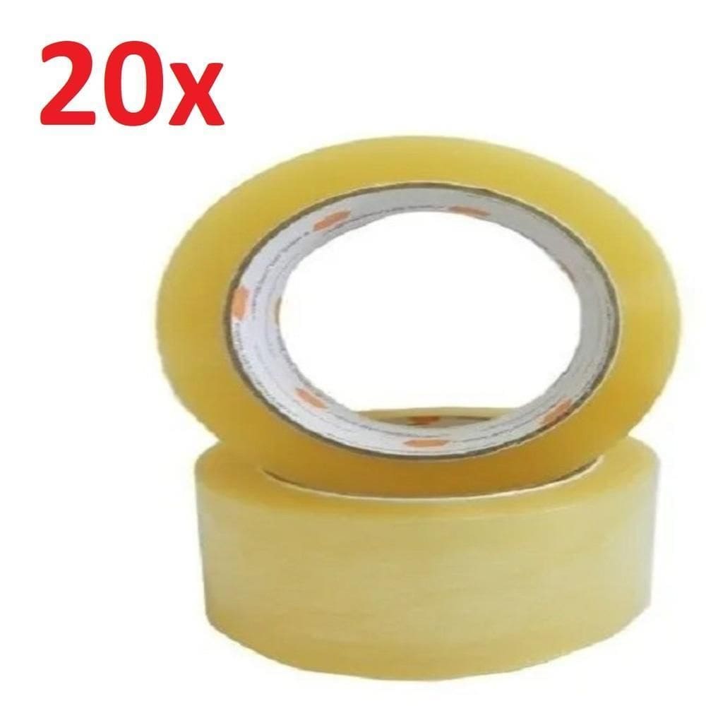Kit 20 Fita Adesiva Transparente 100 Metros 45Mm X 100M Para Caixa De Papelao Pacotes Embalagem Ecommerce