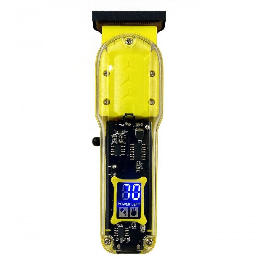 Máquina De Cortar Cabelo Com Led Digital, Lâmina De Precisão, Usb-c E Bateria 180min – Amarelo