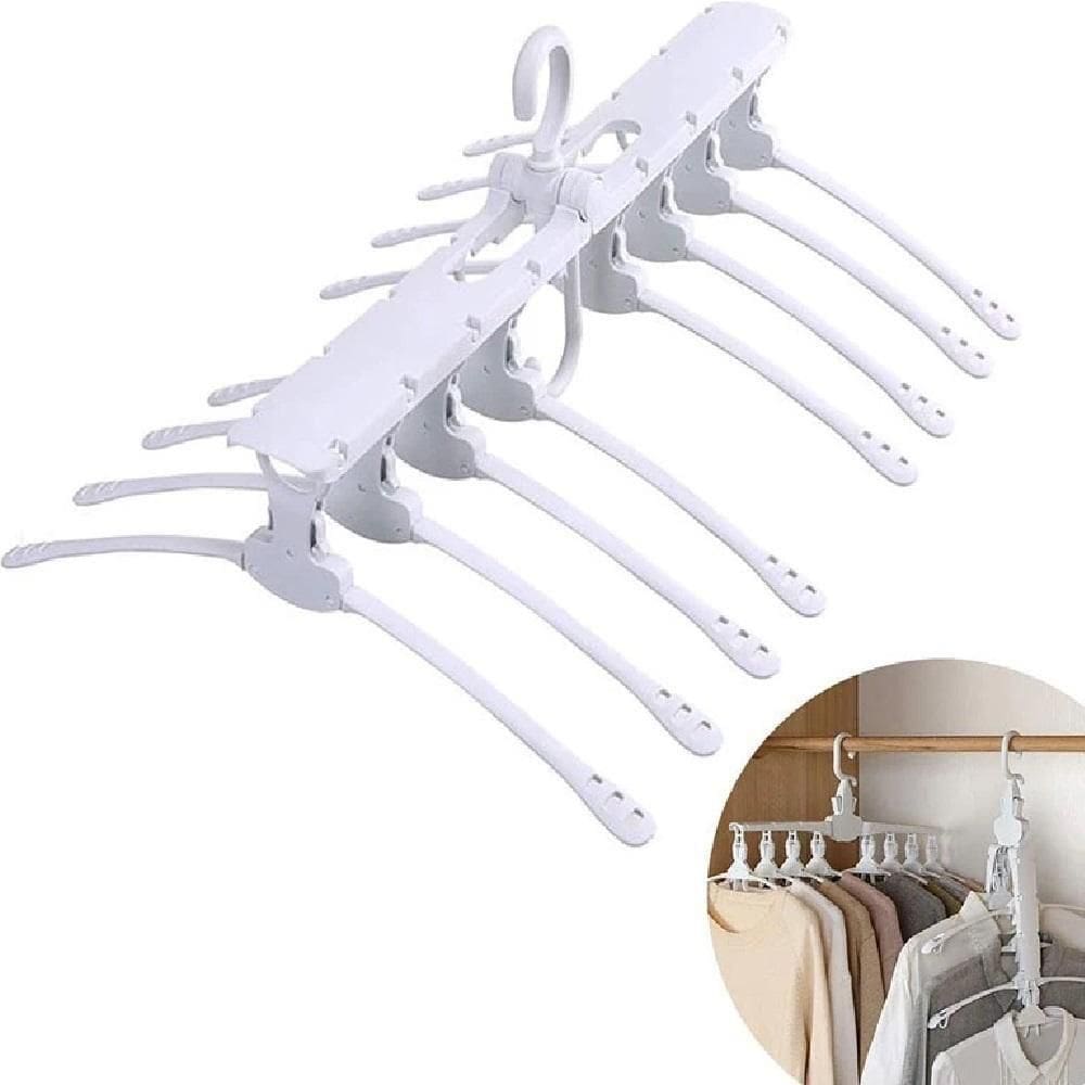 Cabide Organizador 8 Em 1 Magico Triplica Guarda Roupa Multiplica Espaco Giratorio Multifuncional
