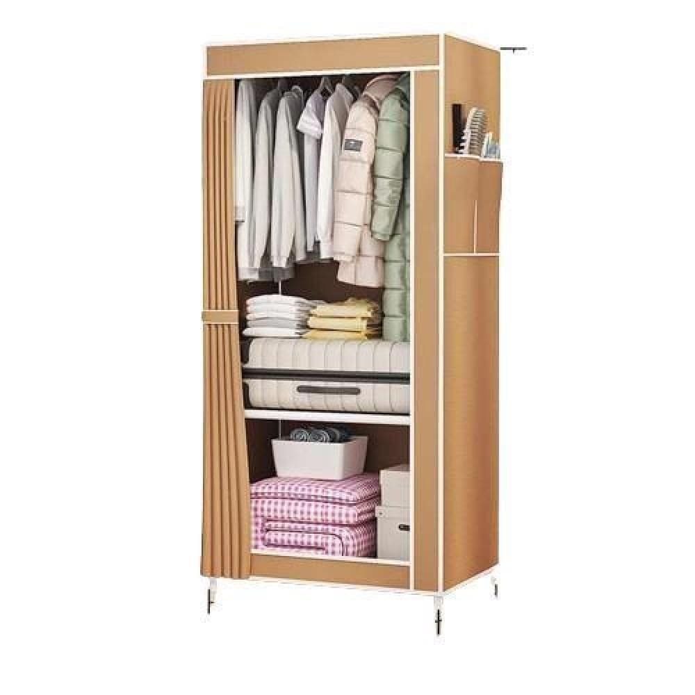 Guarda Roupa Organizador Multiuso Cabideiro Prateleira Estante Portatil Quarto Closet Loja Marrom