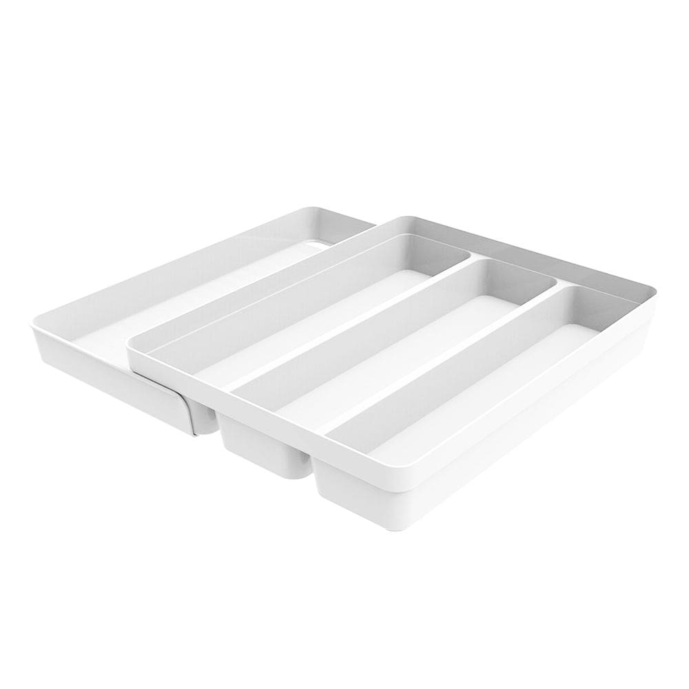 Organizador de Talheres Para Gaveta 3 Divisórias com Extensor Plástico Cozinha Branco - 401044 Crippa