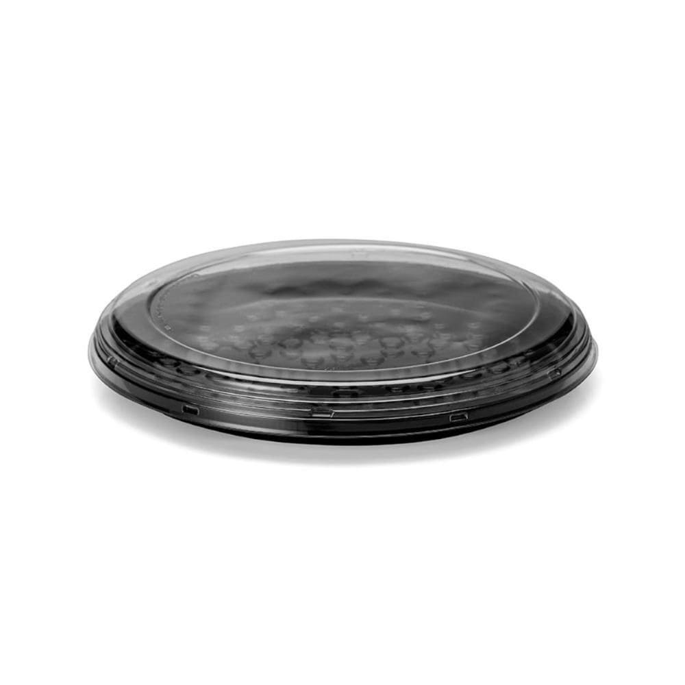 50un Bandeja Pizza Plástica Transparente G230 Rasa 33,5x4,8cm Galvanotek