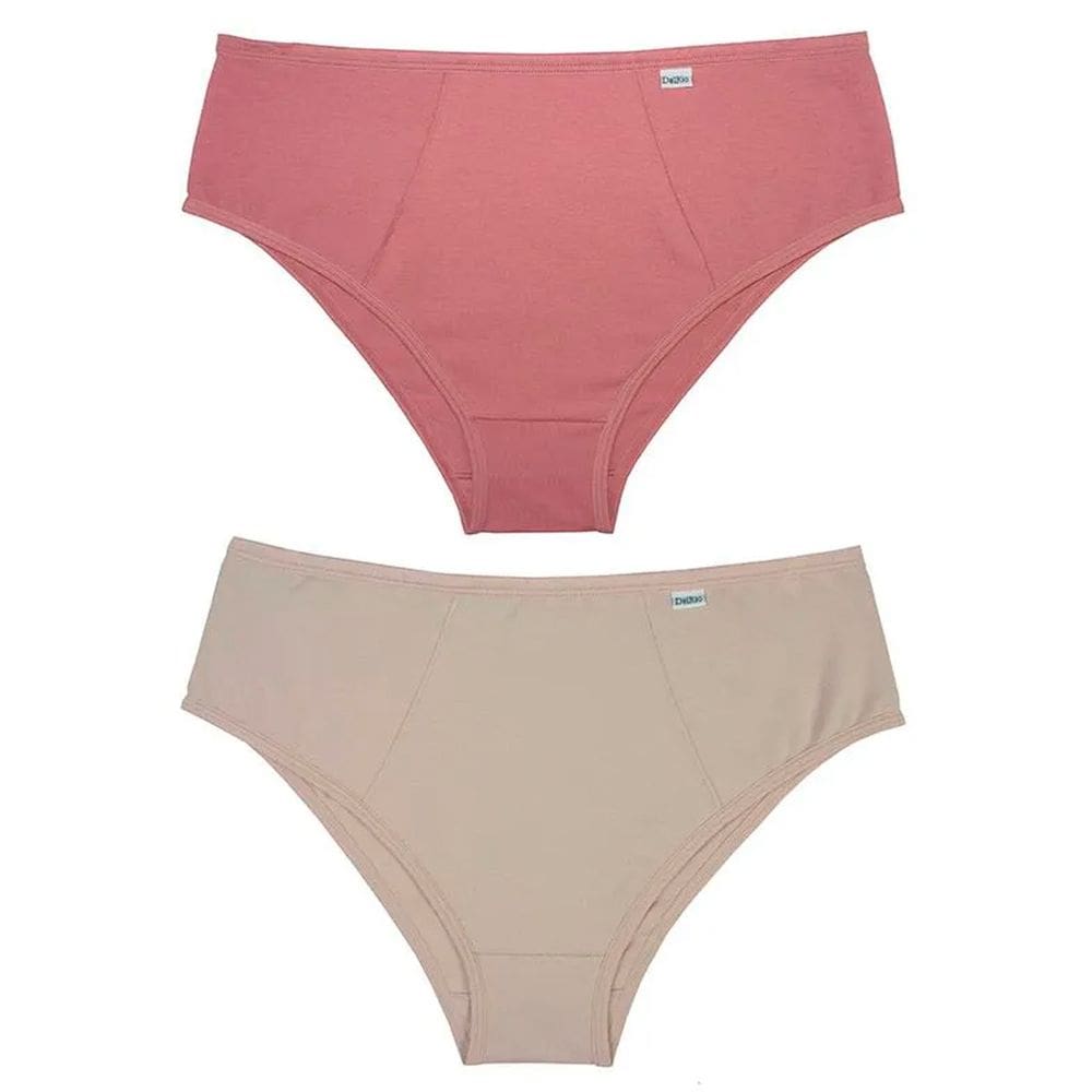 Kit Calcinha Feminina 2 Peças Del Rio Cós Largo Cotton Algodão Lisa