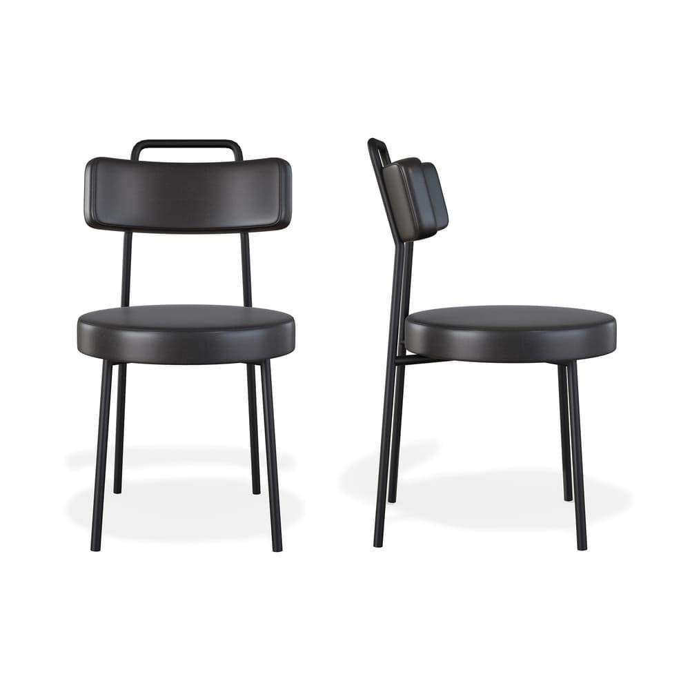 Kit 2 Cadeiras de Jantar Ster Couríssimo Preto - Vallisa Decor