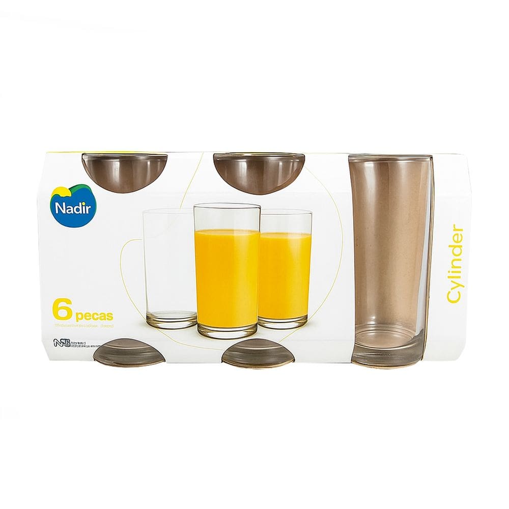 Jogo de Copos Long Drink Cylinder 350ml 6 Unidades - Nadir 7600
