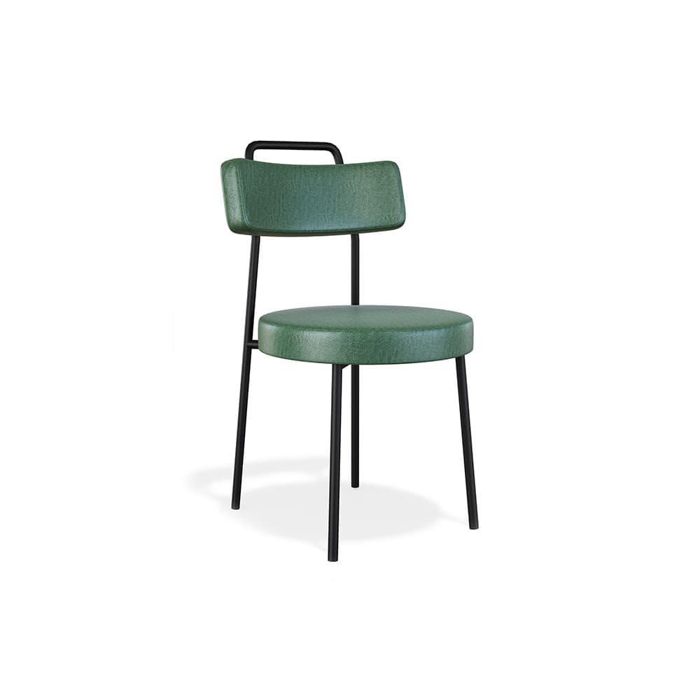 Cadeira Sala de Jantar Ster Couro Sintetíco Verde - Vallisa Decor