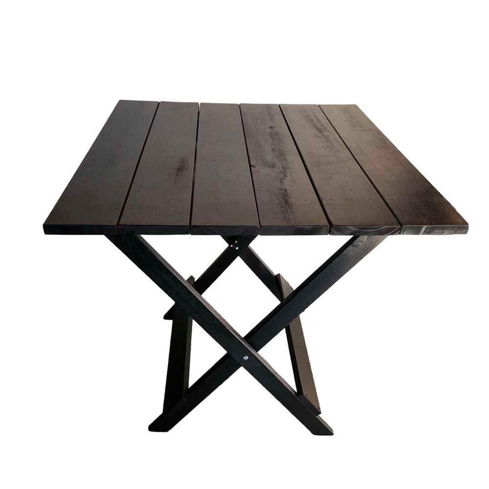 Mesa De Bar De Madeira Dobrável Ismalu Preto