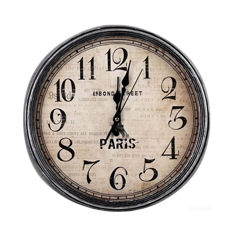 Relogio Parede Madeira Vintage Estilo Escritorio Paris Torre Eiffel Sala Cozinha Decorativo Retro