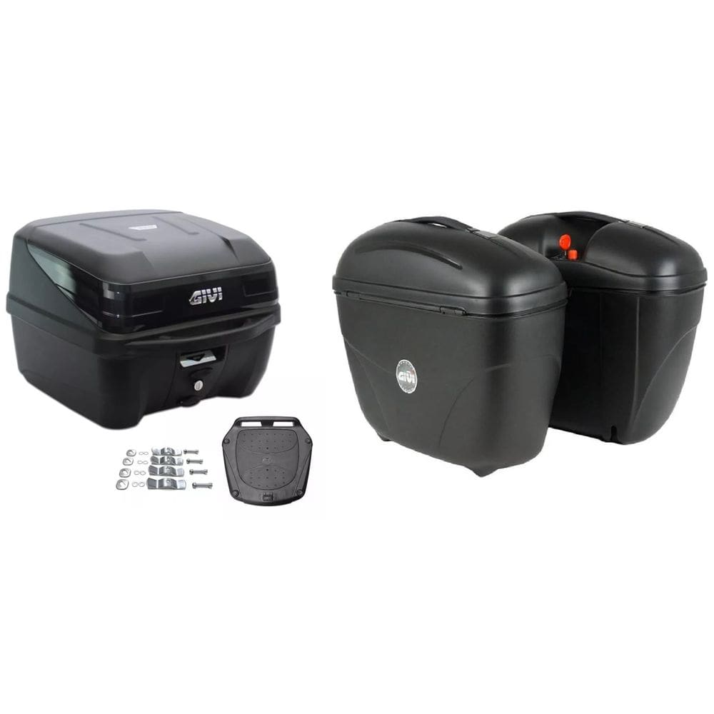 BAU MOTO 33L MONOLOCK TRAFFIC 3 PRETO + BAU 21L LATERAL CRUISER E21N GIVI XRE lander bros fazer dominar400 twister 300