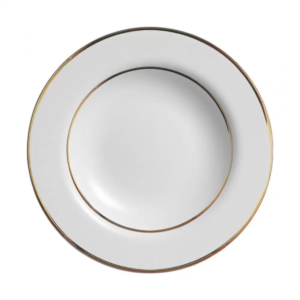 Conjunto 6 Pratos Fundo Branco Pérola Coup Alleanza 25cm