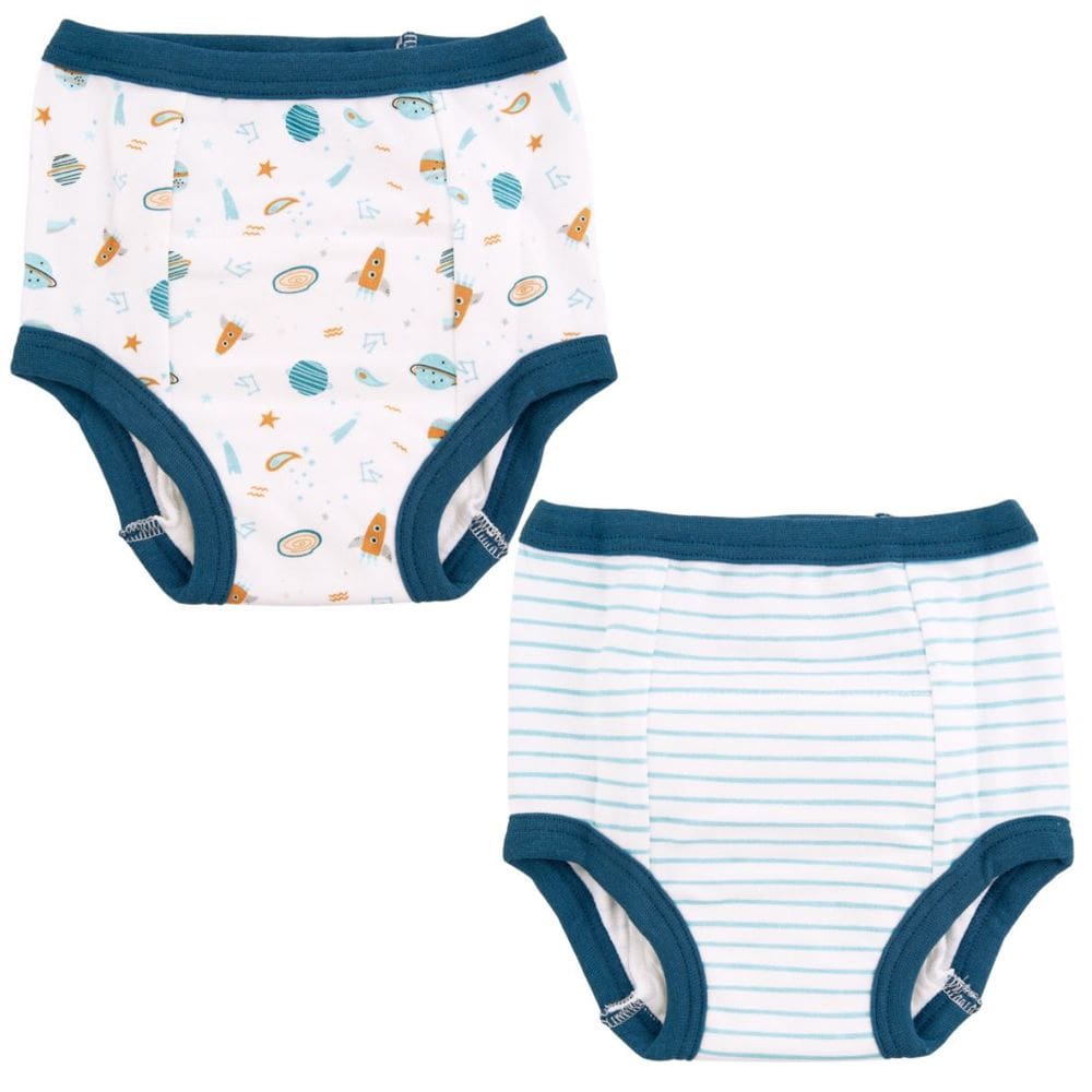 Kit 2 Cuecas Treinamento Desfralde Impermeável Bebês +2 Tamanho P Estampa Espaço Buba