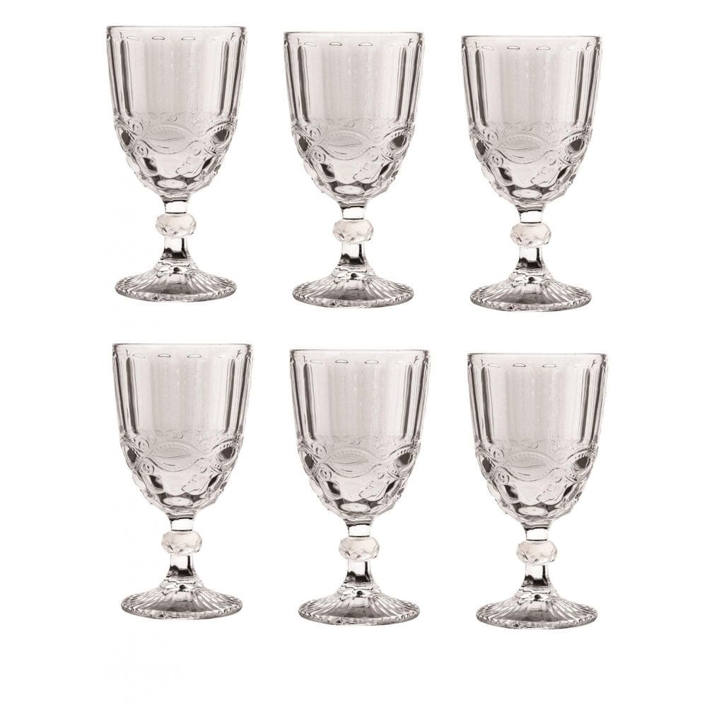 Jogo De Taça Clear 260Ml De Vinho Água Vidro Kit 6 Unidades