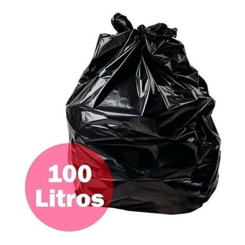 Saco De Lixo Preto 100 Litros - 100 Unidades