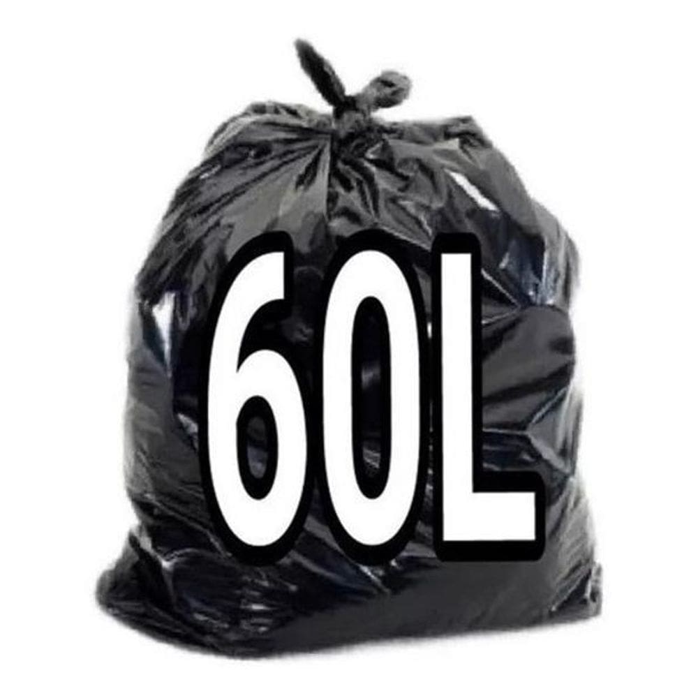 Saco De Lixo Preto 60 Litros Com 100 Unidades