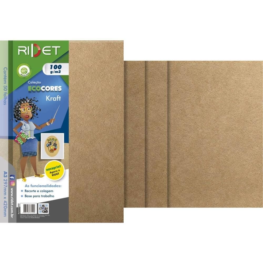 Papel KRAFT Folha KRAFT A3 100G. 50FLS
