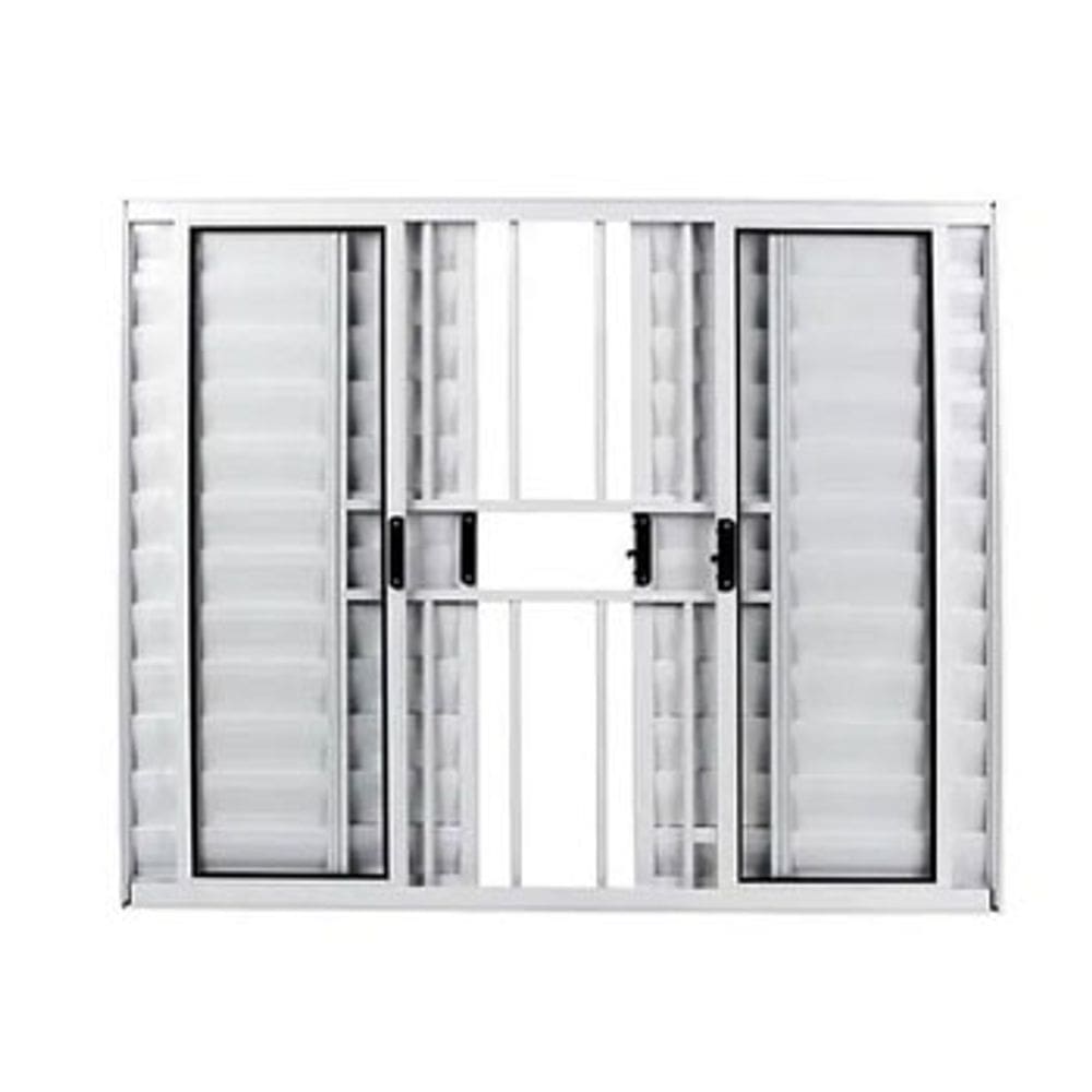 Veneziana 6 Folhas Aluminio Branco 1,00x1,00 C/grade