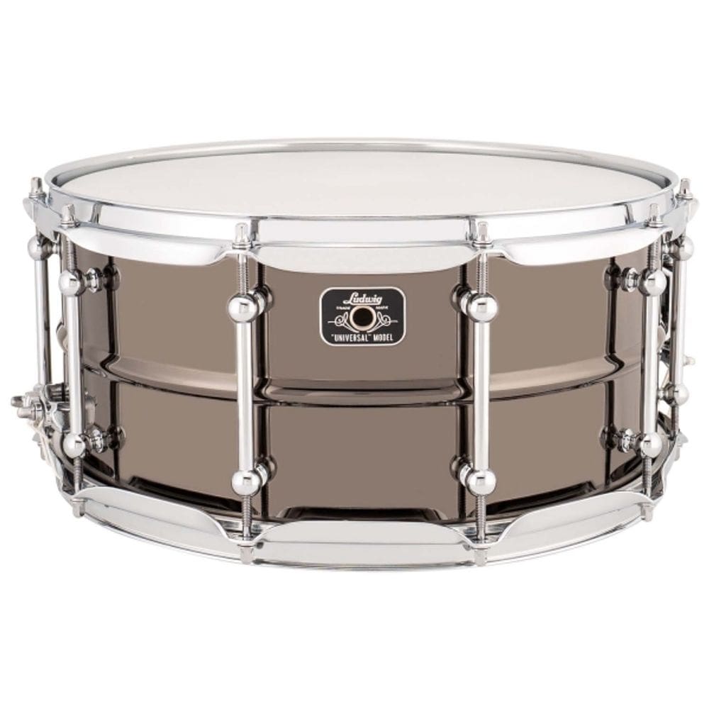Caixa de bateria Ludwig Universal de Brass com aro cromado 14x6,5”