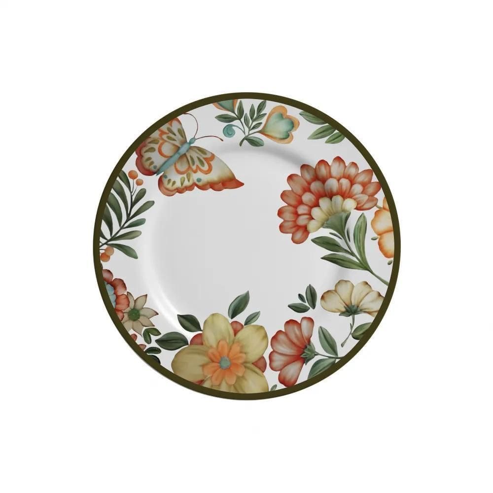 Prato Sobremesa Cerâmica Branca 21cm - Alleanza