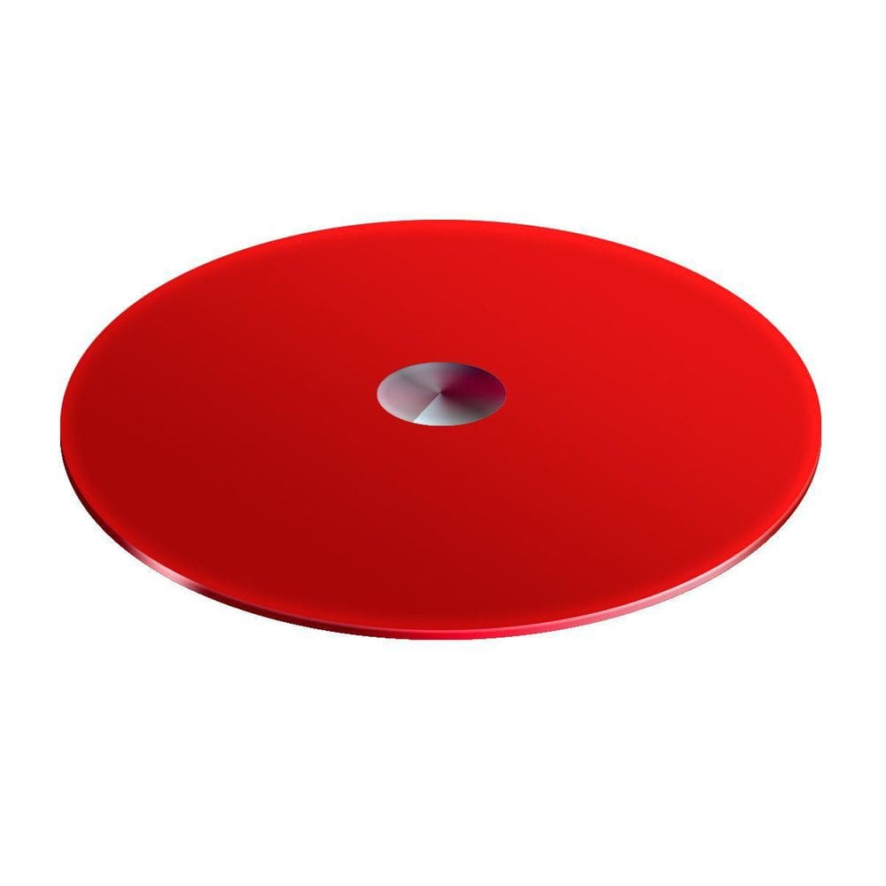 Prato Giratório 65Cm De Vidro Temperado 8Mm Cor Vermelho