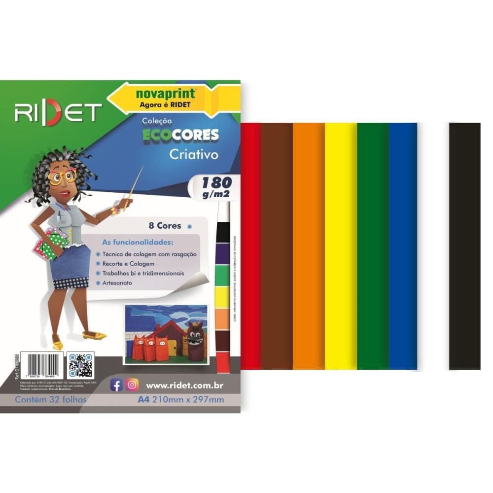Bloco p/Educação Artística Criativo A4 8 Cores 180g. 32fls