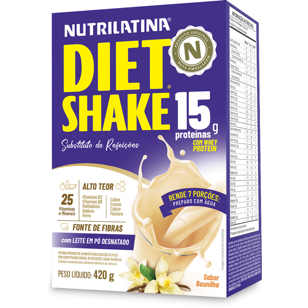 DIET SHAKE BAUNILHA Nutrilatina 420g