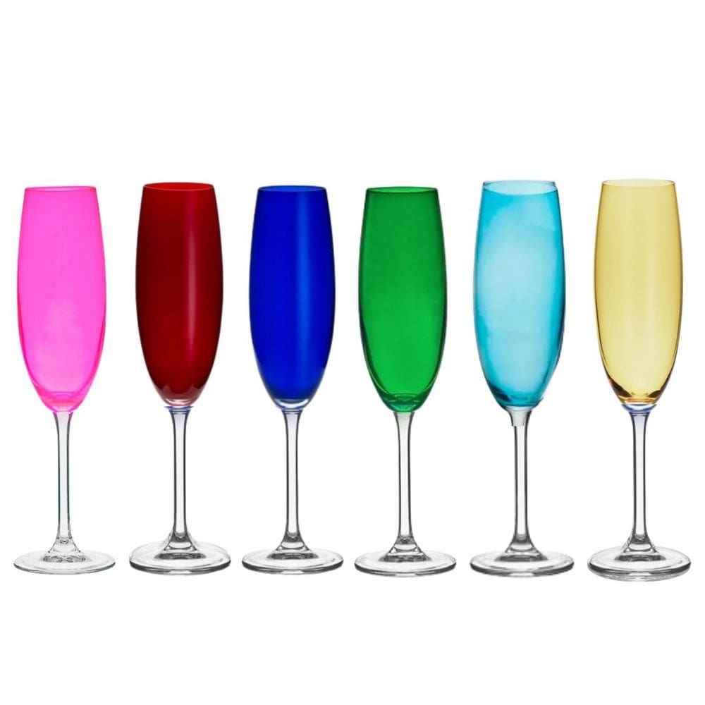 Taça Champanhe Cristal Gastro 220ml Colorida 6un Bohemia