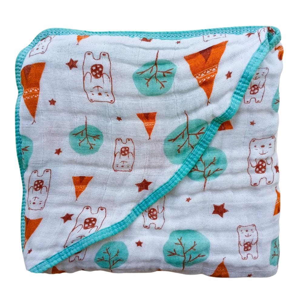 Toalha de Banho Bebe Soft de Algodão 2 Camadas com Capuz Enxoval Macia