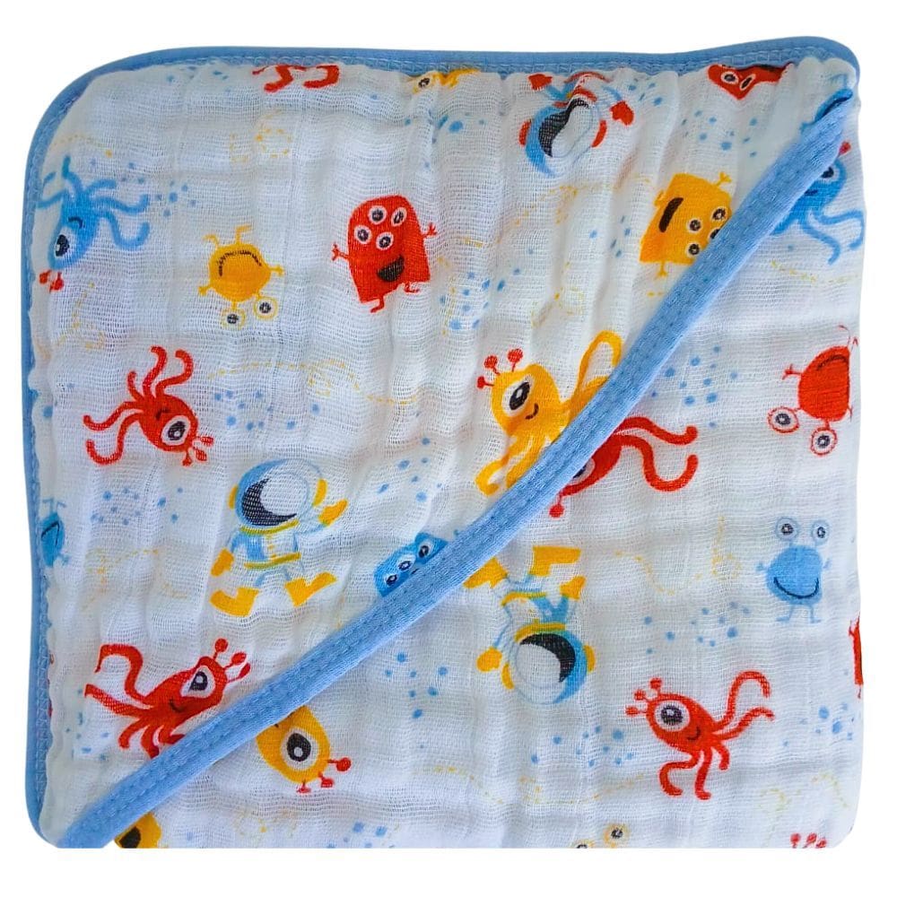 Toalha de Banho Bebe Soft de Algodão 2 Camadas com Capuz Enxoval Macia