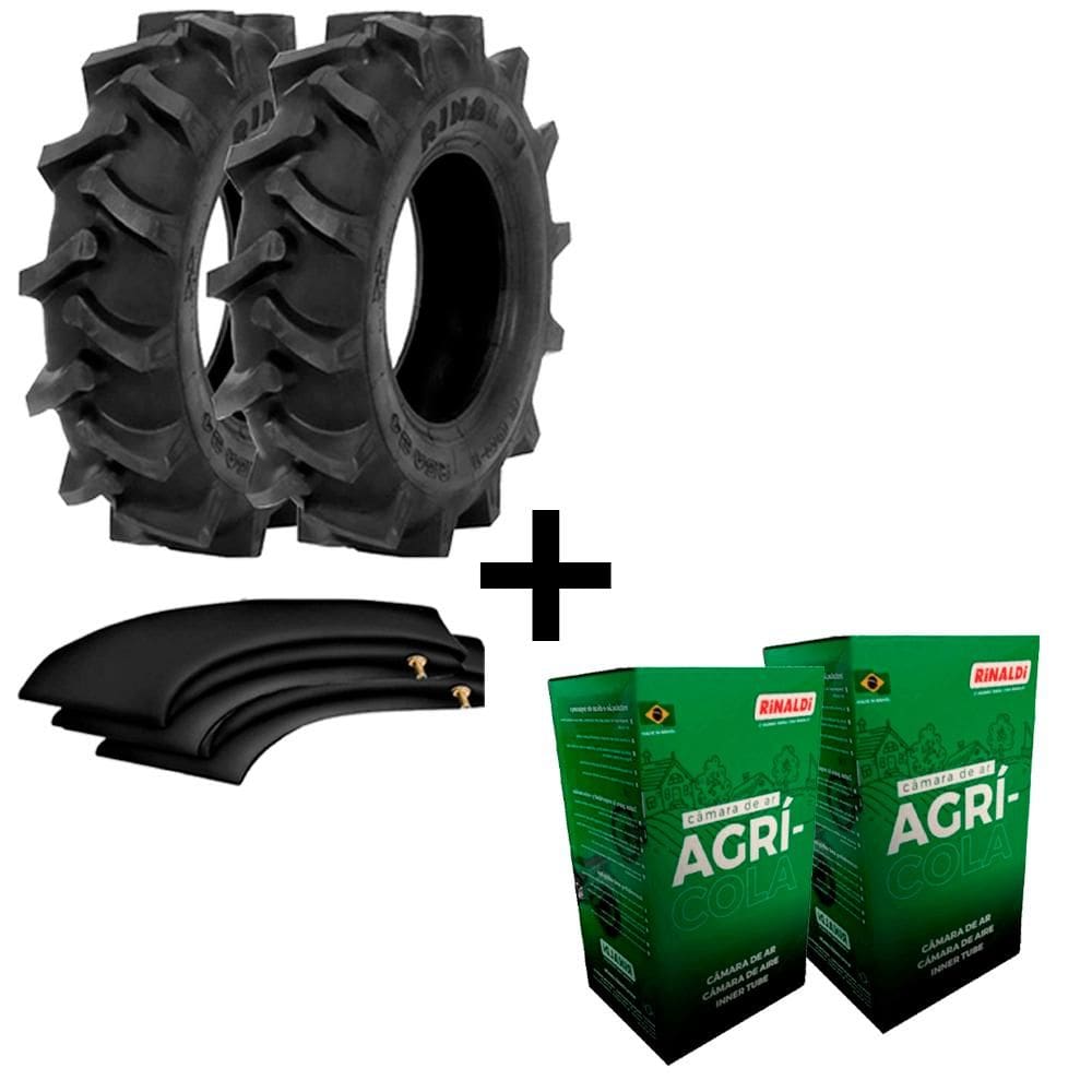 Kit 2 Pneus Carreta De Implemento Tracionada 600-14 Rga 34 Rinaldi