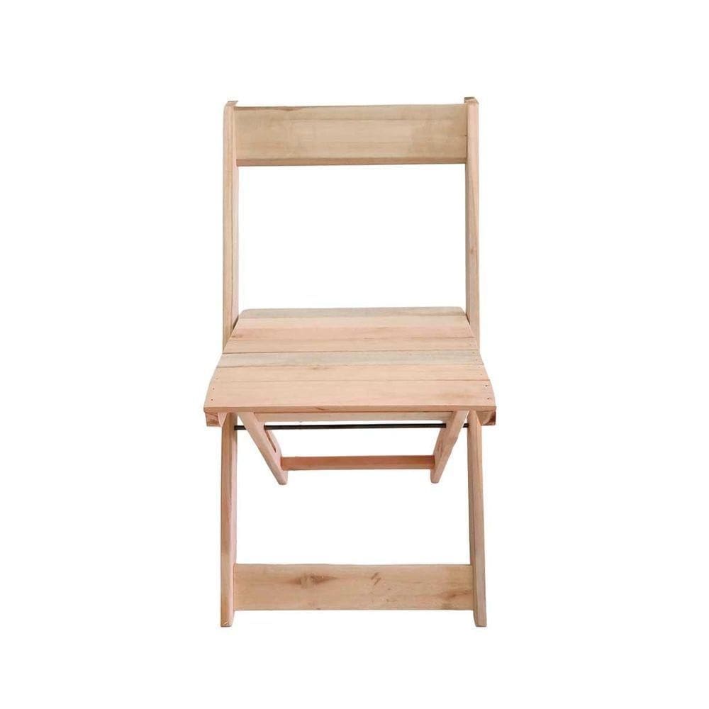 Kit 4 Cadeiras Dobráveis De Madeira Para Churrasqueira Natural