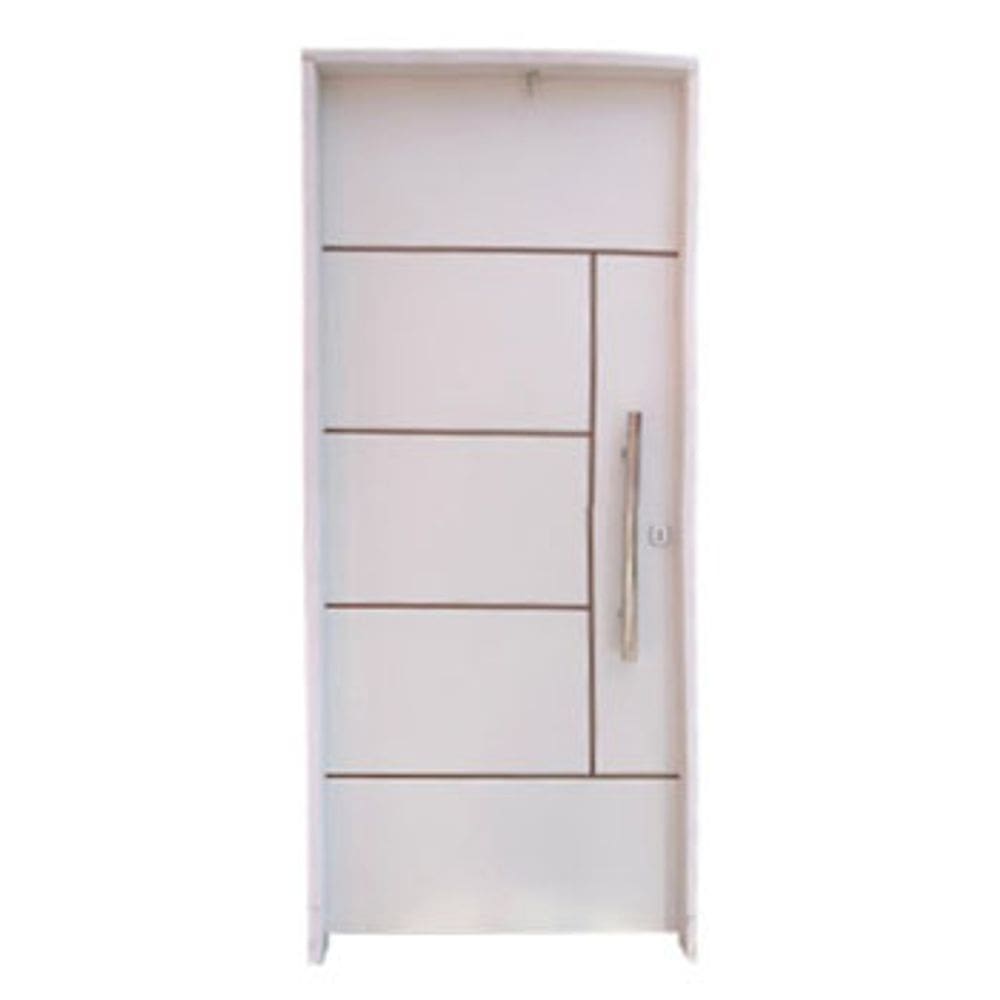 Porta De Madeira Frisada Branco Primer Atenas C/puxador 2.16x0.86 Lado Esquerdo