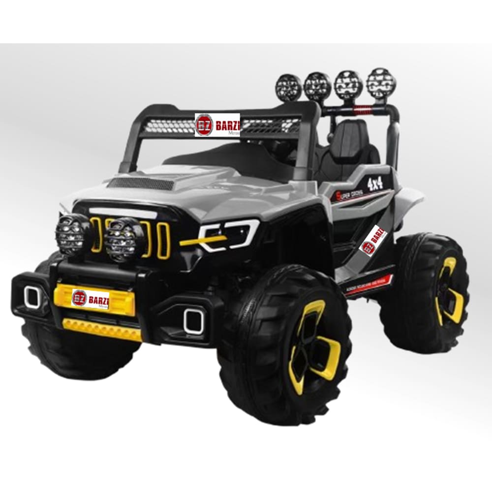 Carro Elétrico Jipe Elétrico Infantil 2 lugares 12V 4 Motores Cinza com Sons e Luzes BARZI MOTORS
