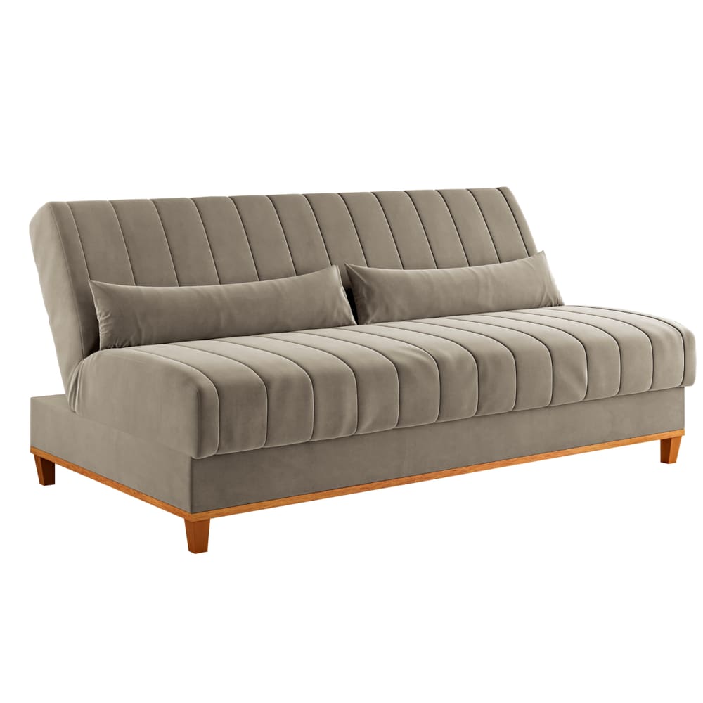 Sofa Cama Duna Moveis Viero Veludo Pérola