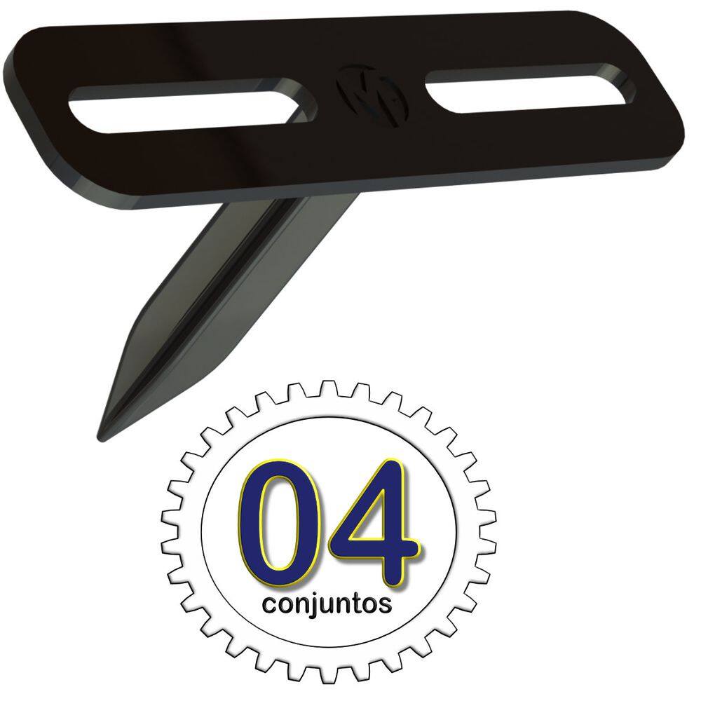 04 SUPORTES REFLETOR PRETO 1 ESPETO ESTACAS CHÃO JARDIM - 04 cjts