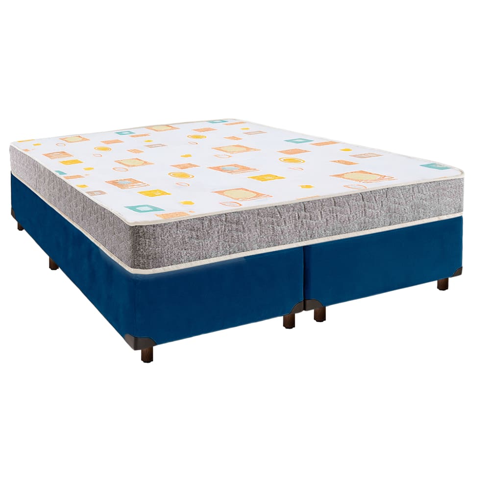 Conjunto Cama Box Blindado Casal + Colchão D20 D20 Inducol