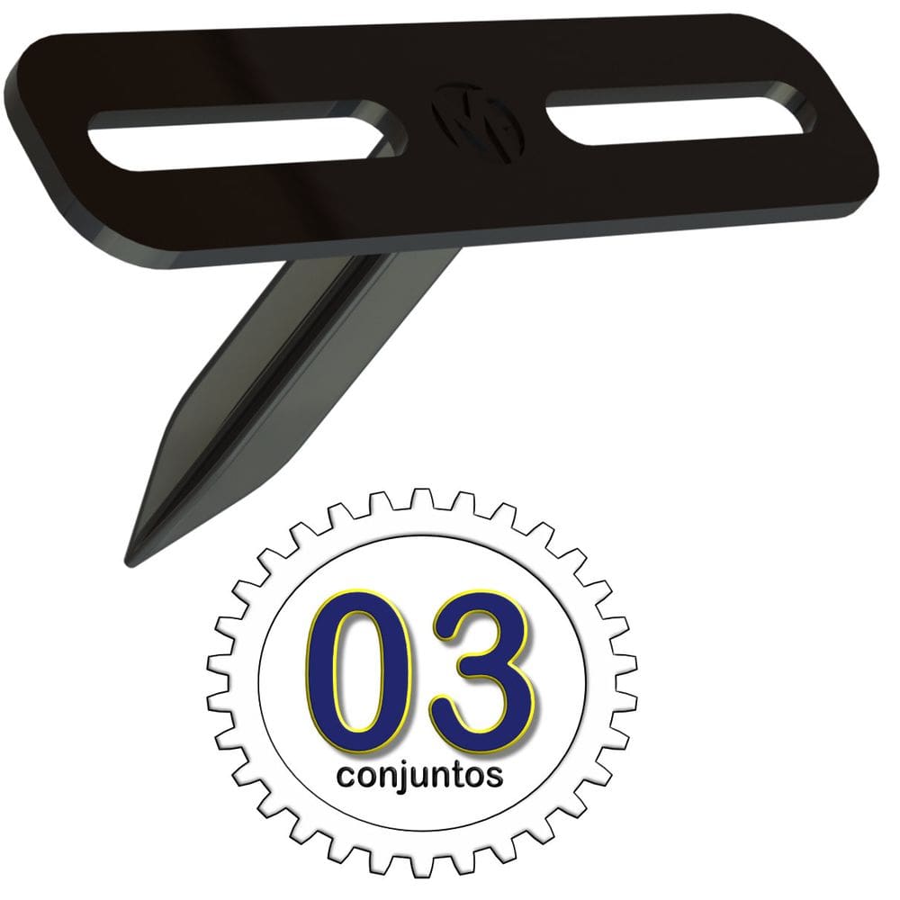 03 SUPORTES REFLETOR PRETO 1 ESPETO ESTACAS CHÃO JARDIM - 03 cjts