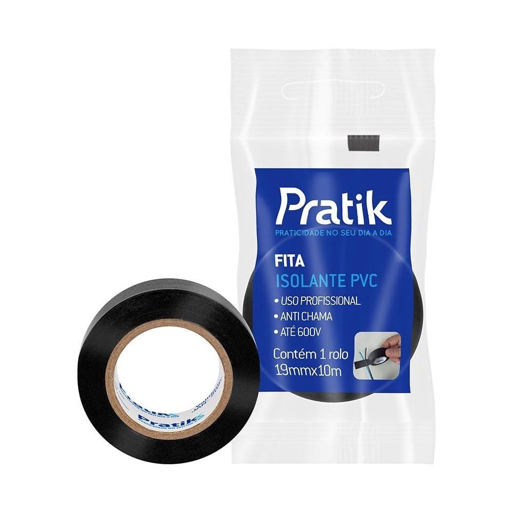 Fita Isolante Pratik 19mmx10m Preta SM