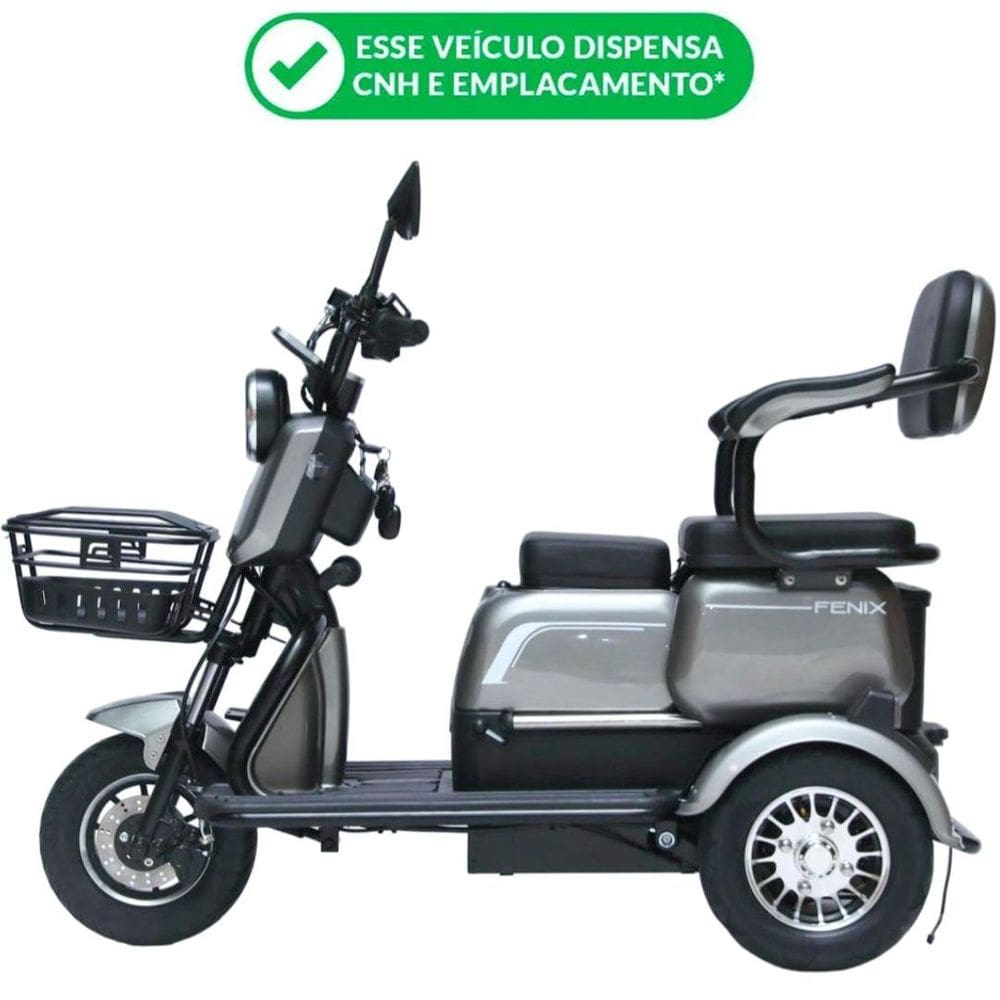 Triciclo Elétrico 750W Fenix Grafite 48V 22AH Tração Reduzida  - Não Precisa de CNH