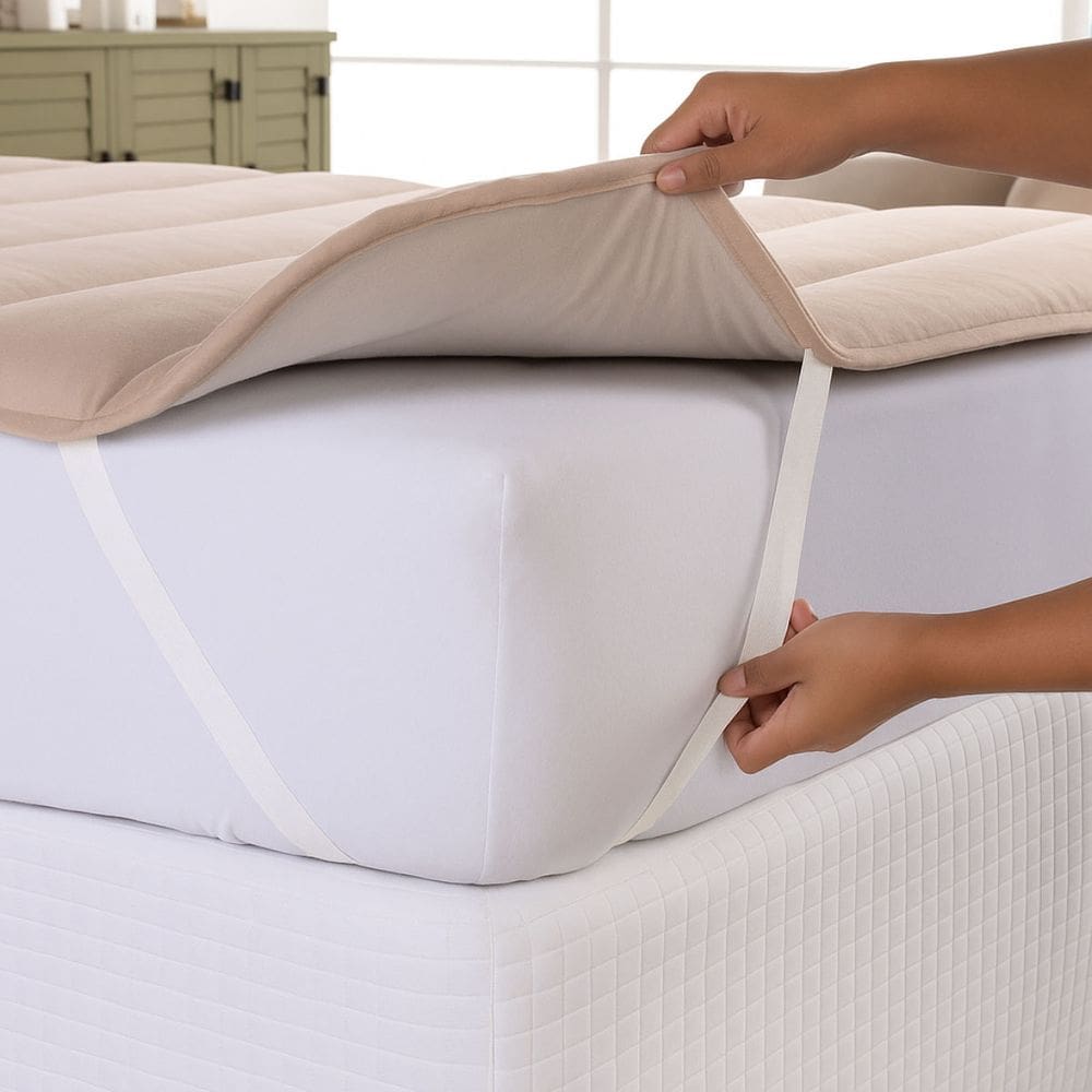 Pillow Top King Size Cotton Malha 100% Algodão Super Macio - Bege