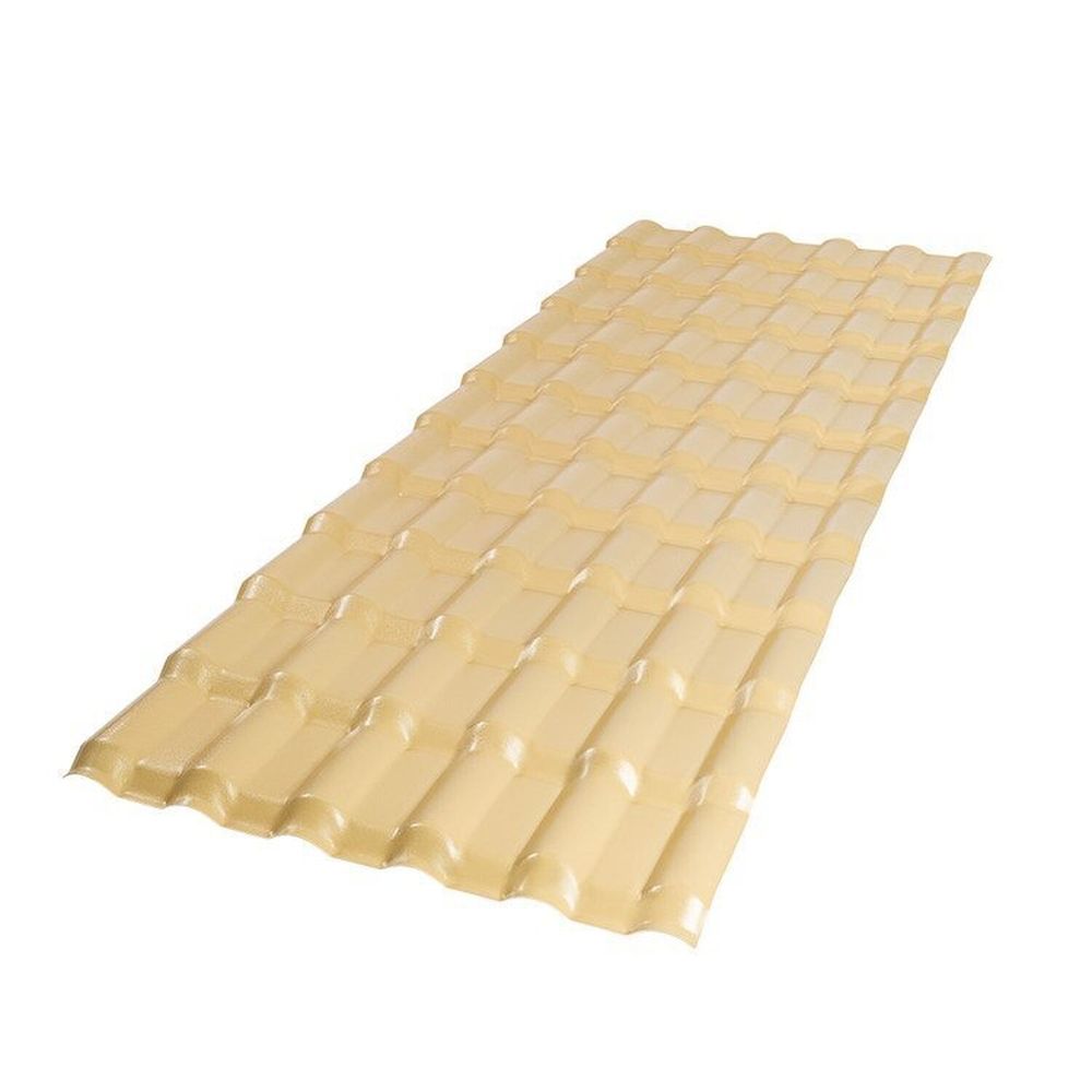 Kit 15 Telhas Plan PVC 1,98 x 0,88 x 1,6 mm  06 Ondas Afort Bege