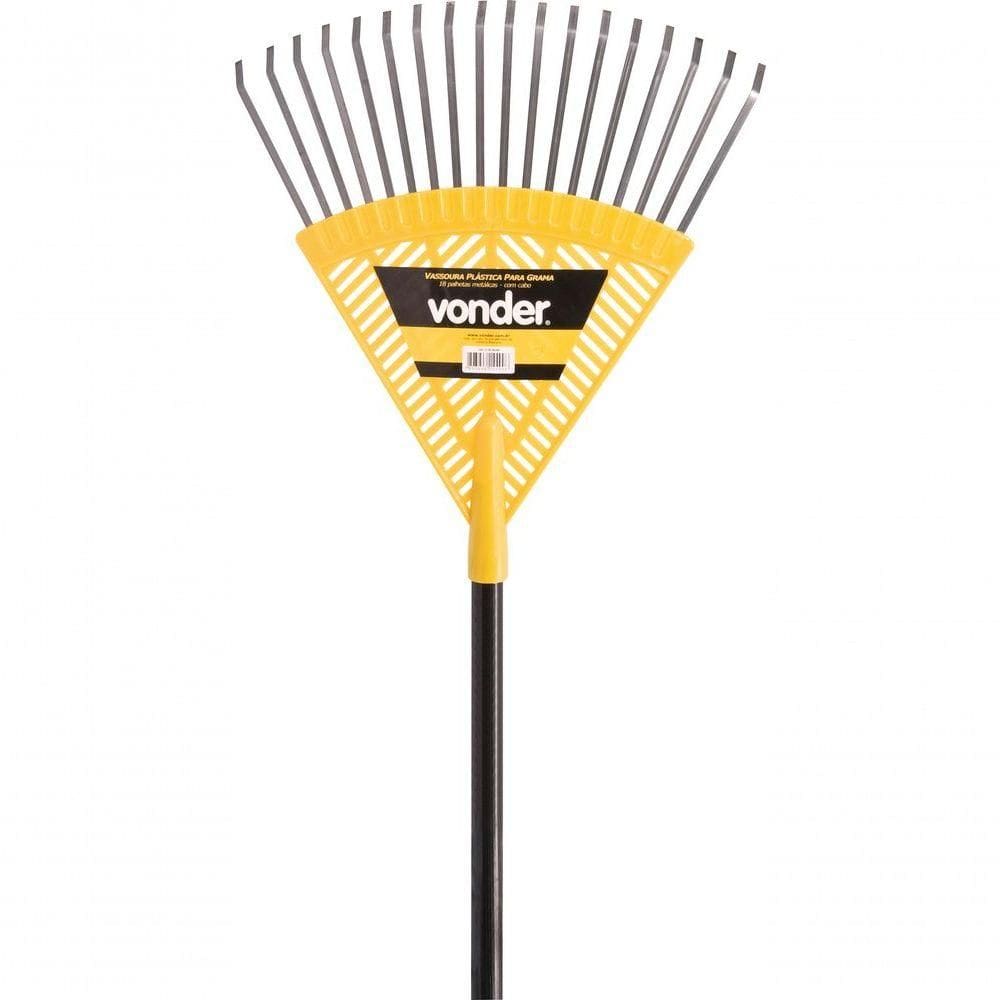 Vassoura Para Jardim Plástica 18 Dentes Fixa Vonder